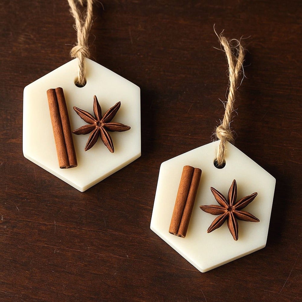 Handcrafted Cinnamon Soy Wax Hexagon Sachet Set of 2